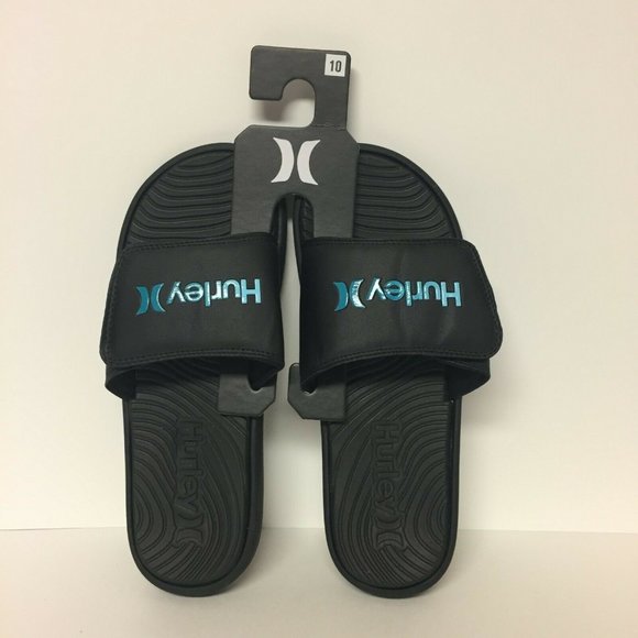 Hurley Other - Hurley Adjustable Teal/Black Sandals Size 10
